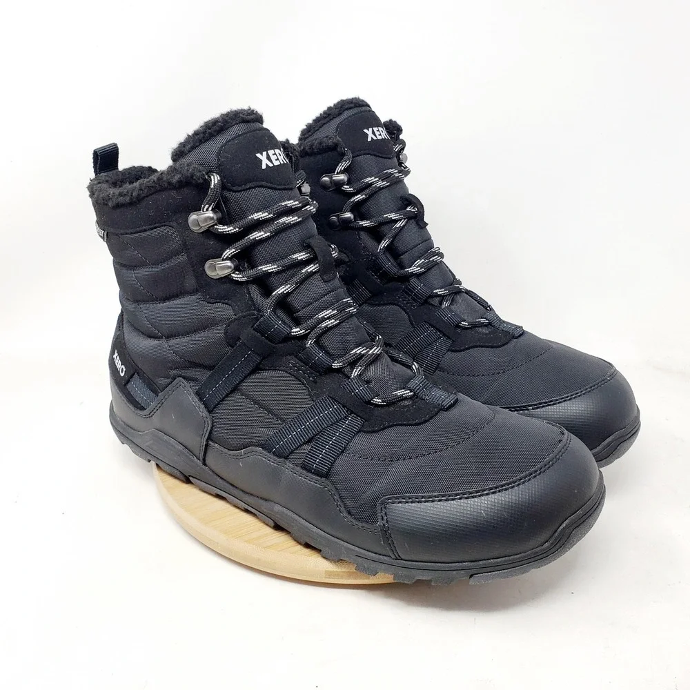 Xero Alpine Boots Mens 11 Black Waterproof Lace Up Minimalist Barefoot Shoes